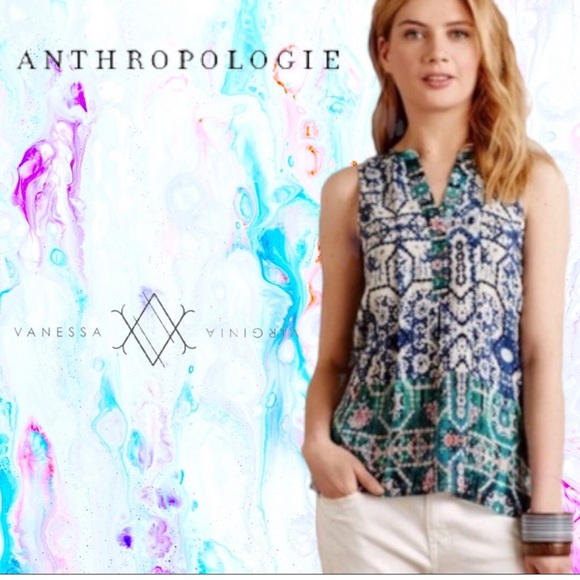 Anthropologie Vanessa Virginia Massi Silk Tank 4 100% Silk - Picture 1 of 6